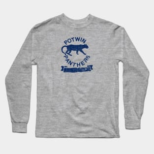 Potwin Panthers Navy Logo Long Sleeve T-Shirt